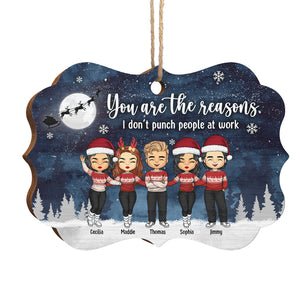 Tu es la raison pour laquelle je ne frappe pas les gens au travail - Décoration de Noël en bois personnalisée en forme de Benelux - Collègue, bureau, appréciation des employés, cadeau d'adieu, ami de travail, amitié entre collègues