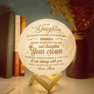 Souviens-toi de qui tu es la fille et redresse ta couronne - Lampe de lune personnalisée - À ma fille, cadeau pour fille, cadeau de maman pour fille, cadeau d'anniversaire pour fille