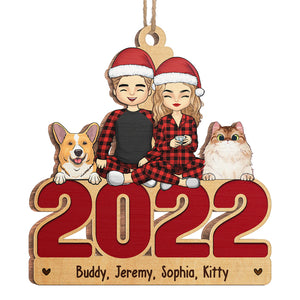 Toi, moi et nos bébés à fourrure - Ornement personnalisé pour chien et chat - Forme unique en bois - Cadeau de Noël pour les propriétaires d'animaux et les amoureux des animaux