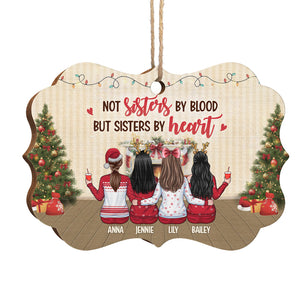 Nous ne sommes pas sœurs de sang, mais sœurs de cœur - Décoration de Noël en bois personnalisée en forme de Benelux - Cadeau pour meilleure amie, meilleure amie, sœur, cadeau d'anniversaire pour meilleure amie et amie, cadeau de Noël