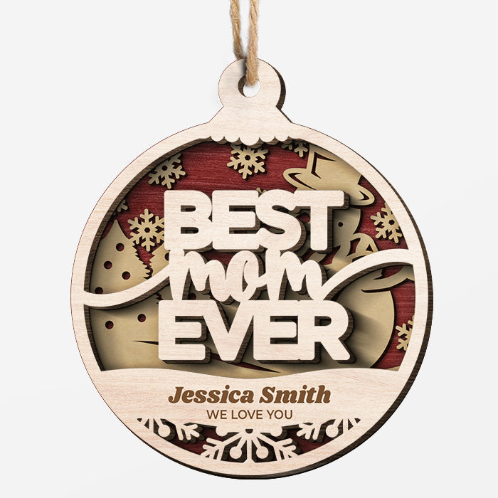 Christmas Is All About The Family - Personalized Custom Round Shaped Wood Christmas Ornament - Gift For Family, Christmas Gift
