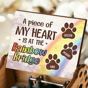 Un morceau de mon cœur est au pont arc-en-ciel - Boîte à musique personnalisée - Cadeau pour les amoureux des animaux