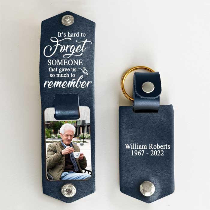 Tu nous as tant donné - Porte-clés personnalisé en cuir PU - Télécharger une image, Cadeau commémoratif, Cadeau de condoléances