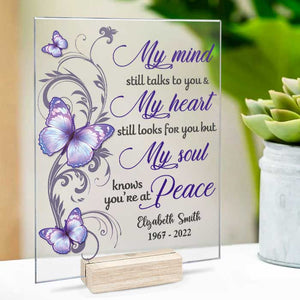 Mon esprit te parle toujours - Plaque acrylique personnalisée - Cadeau commémoratif, cadeau de condoléances