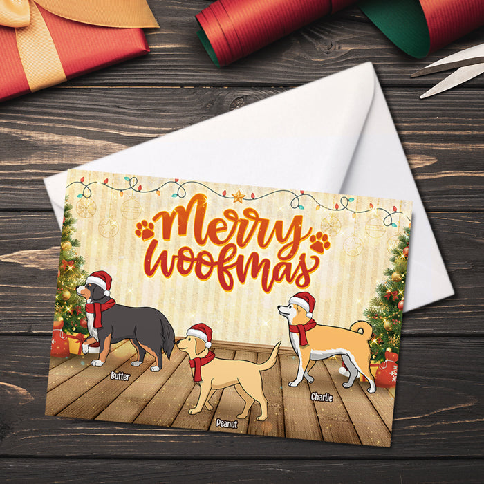 Joyeux Noël ! Carte postale personnalisée pour chien, cartes de vœux, cadeau de Noël pour propriétaires et amoureux des animaux.