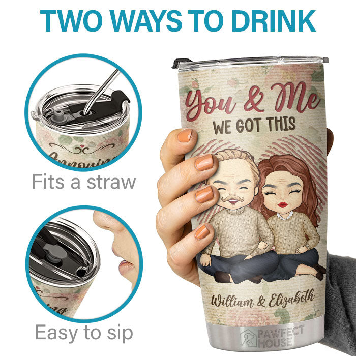 Heureux de s'ennuyer les uns les autres et toujours aussi forts - Gobelet personnalisé - Cadeau pour couple, mari et femme, anniversaire, fiançailles, mariage, cadeau de mariage