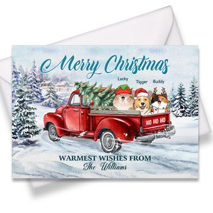 Meilleurs vœux de la famille - Carte postale de Noël personnalisée, carte de Noël, cartes de vœux - Cadeau pour les amoureux des animaux, cadeau de Noël