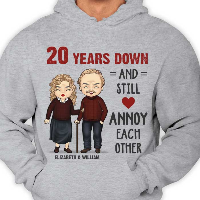 Tant d'années passées - T-shirt unisexe personnalisé, sweat à capuche - Cadeau pour couple, mari et femme