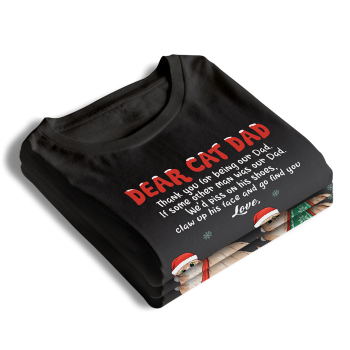 Merci d'être papa chat - T-shirt unisexe personnalisé, sweat à capuche, sweat-shirt - Cadeau de Noël pour les propriétaires d'animaux et les amoureux des animaux