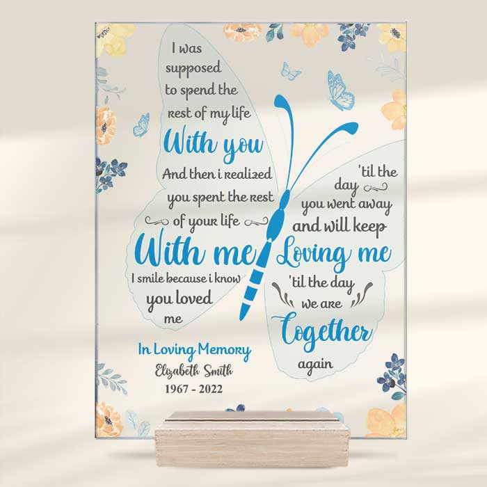 Je sais que tu continueras à m'aimer - Plaque acrylique personnalisée - Cadeau commémoratif, cadeau de condoléances