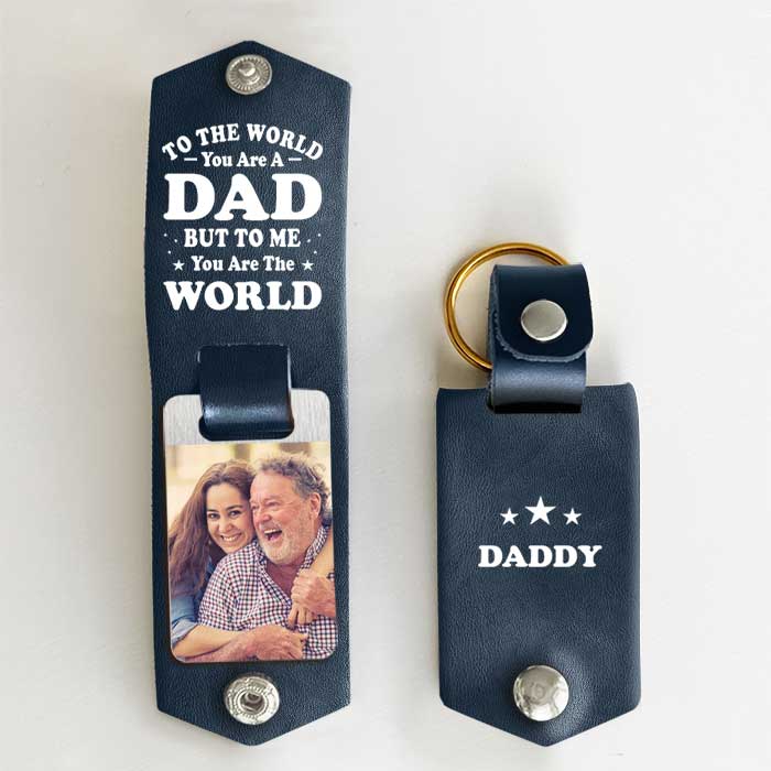 Tu es tout pour moi - Porte-clés personnalisé en cuir PU - Télécharger une image, cadeau pour papa