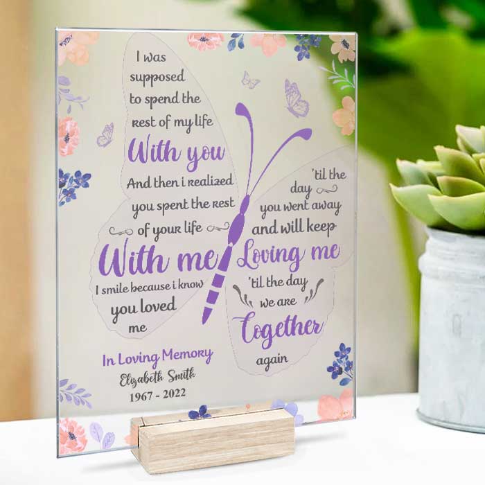 Je sais que tu continueras à m'aimer - Plaque acrylique personnalisée - Cadeau commémoratif, cadeau de condoléances
