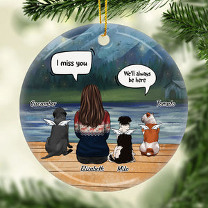 Je trouve toujours tes cheveux - Décoration de Noël ronde personnalisée en céramique - Cadeau commémoratif, cadeau de condoléances, cadeau de Noël