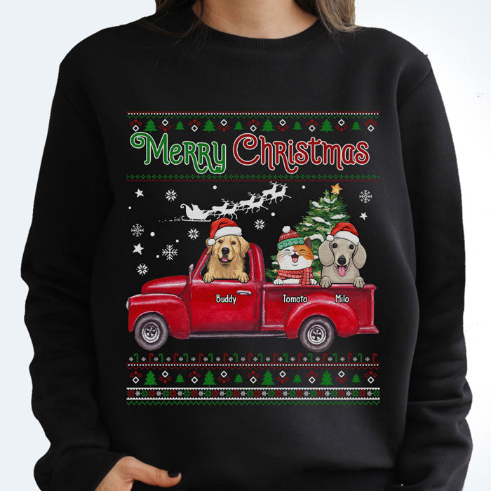 Joyeux Noël - T-shirt unisexe personnalisé, sweat à capuche, sweat-shirt - Cadeau pour les amoureux des animaux, cadeau de Noël