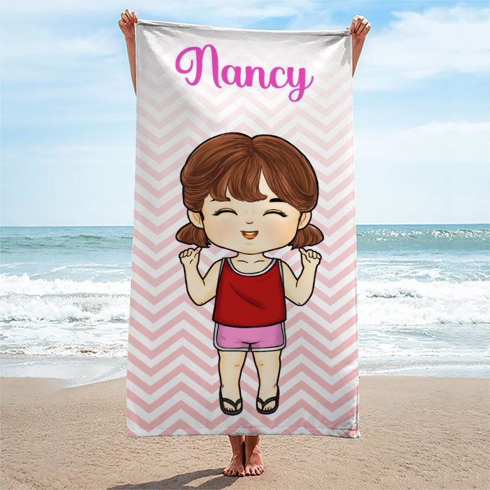 Sel dans l'air, sable dans nos cheveux - Serviette de plage personnalisée - Cadeau pour la famille, cadeau pour les enfants, cadeau de Noël