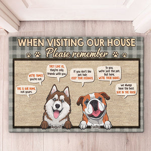 Lors de votre visite chez nous, n'oubliez pas : tapis décoratif personnalisé - Télécharger une image, cadeau pour les amoureux des chiens, propriétaires de chiens, cadeau pour chien, cadeau pour les amoureux des animaux