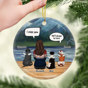 Je trouve toujours tes cheveux - Décoration de Noël ronde personnalisée en céramique - Cadeau commémoratif, cadeau de condoléances, cadeau de Noël
