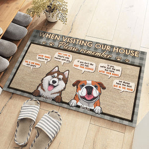 Lors de votre visite chez nous, n'oubliez pas : tapis décoratif personnalisé - Télécharger une image, cadeau pour les amoureux des chiens, propriétaires de chiens, cadeau pour chien, cadeau pour les amoureux des animaux
