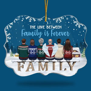 The Love Between Family Is Forever - Personalized Custom Benelux Shaped Acrylic Christmas Ornament - Gift For Family, Christmas Gift