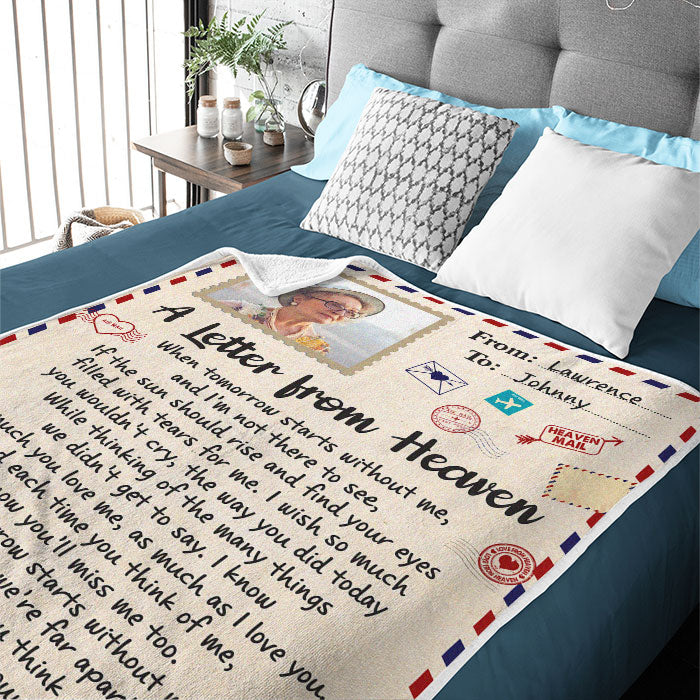 Pour chaque fois que tu penses à moi, je suis là dans ton cœur - Couverture personnalisée commémorative - Télécharger une image, cadeau de condoléances, cadeau de Noël pour les membres de la famille