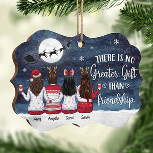 There Is No Greater Gift Than Friendship - Personalized Custom Benelux Shaped Wood Christmas Ornament - Gift For Bestie, Best Friend, Sister, Birthday Gift For Bestie And Friend, Christmas Gift