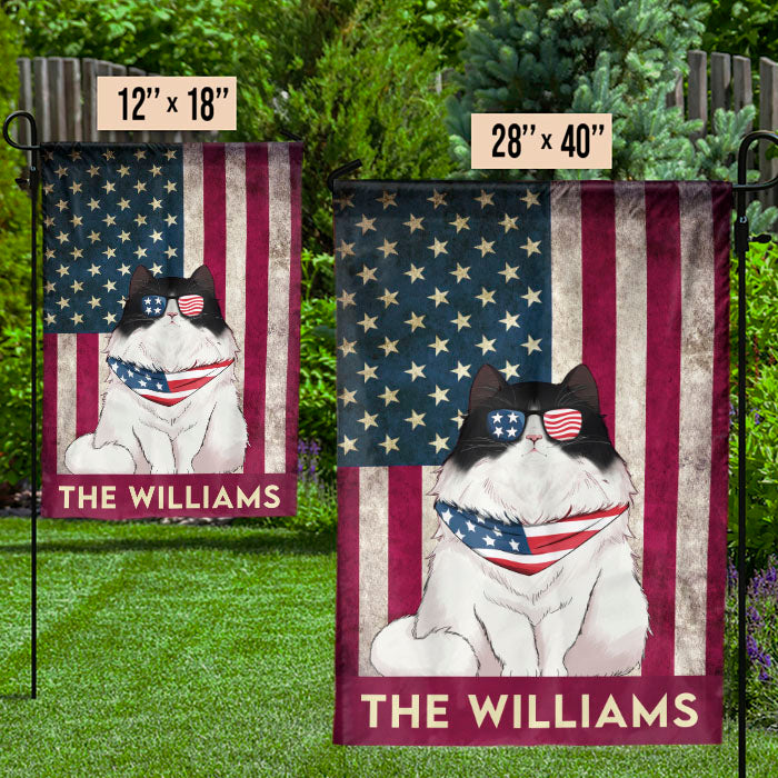 American Cats' Family - 4th Of July Decoration - Personalized Cat Flag.