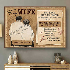 Tu es ma reine pour toujours - Affiche horizontale personnalisée - Cadeau pour couples, mari et femme