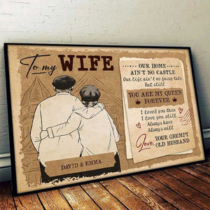 Tu es ma reine pour toujours - Affiche horizontale personnalisée - Cadeau pour couples, mari et femme