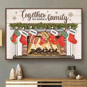 Merry Christmas With Family - Personalized Horizontal Poster.
