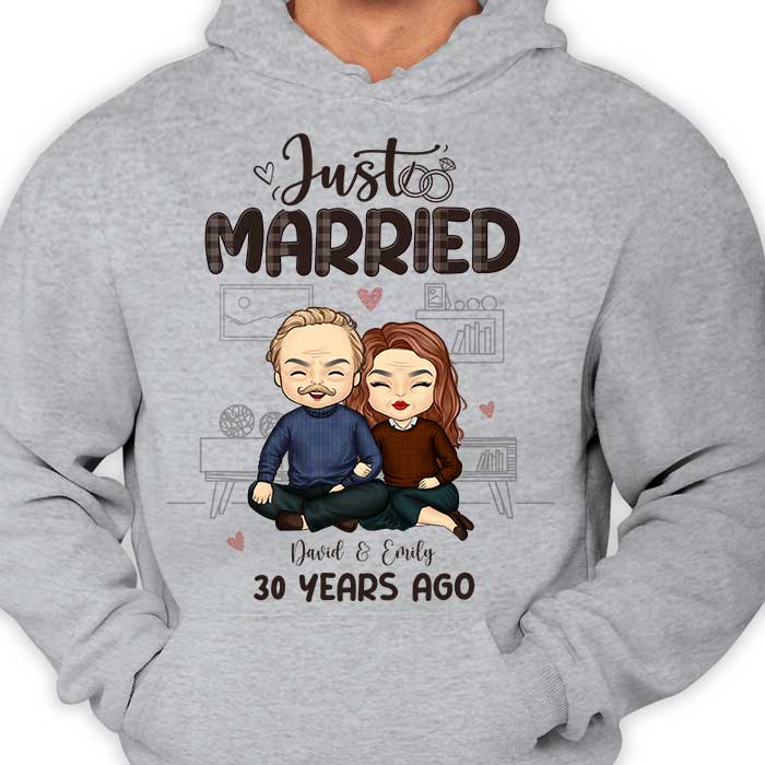 Nous nous sommes mariés il y a de nombreuses années - T-shirt unisexe personnalisé, sweat à capuche - Cadeau pour couples, mari et femme