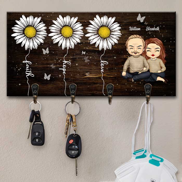 Nous avons la foi, l'espoir et l'amour - Porte-clés personnalisé, porte-clés - Cadeau pour couples, mari et femme