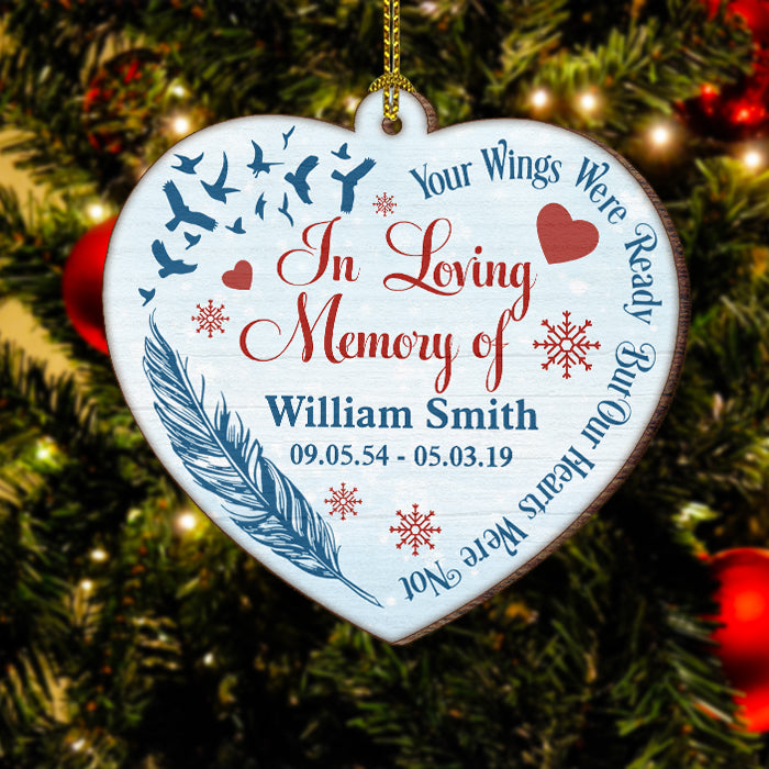 Vos ailes étaient prêtes - Décoration de Noël en bois personnalisée en forme de cœur