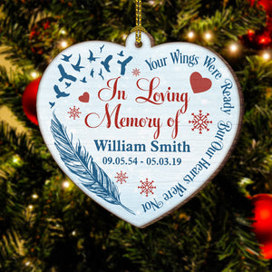 Vos ailes étaient prêtes - Décoration de Noël en bois personnalisée en forme de cœur