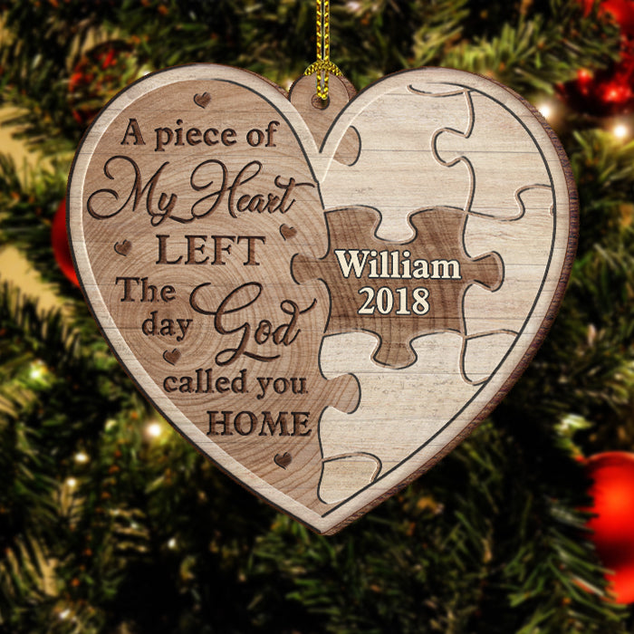 A Piece Of My Heart Left - Personalized Shaped Ornament.