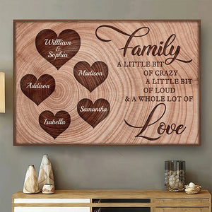 Family - A Little Bit Of Crazy - Personalized Horizontal Poster.