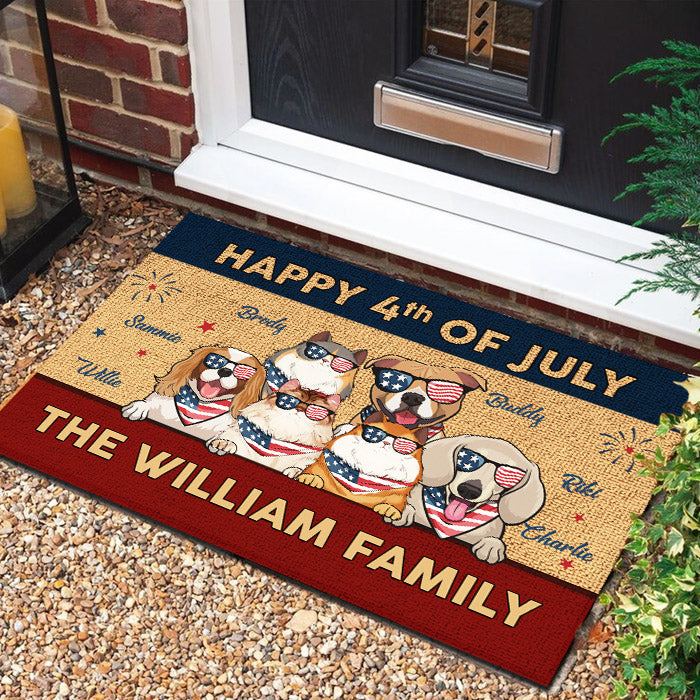 Happy American Independence Day - 4th Of July - Funny Personalized Pet Decorative Mat (Cat & Dog).