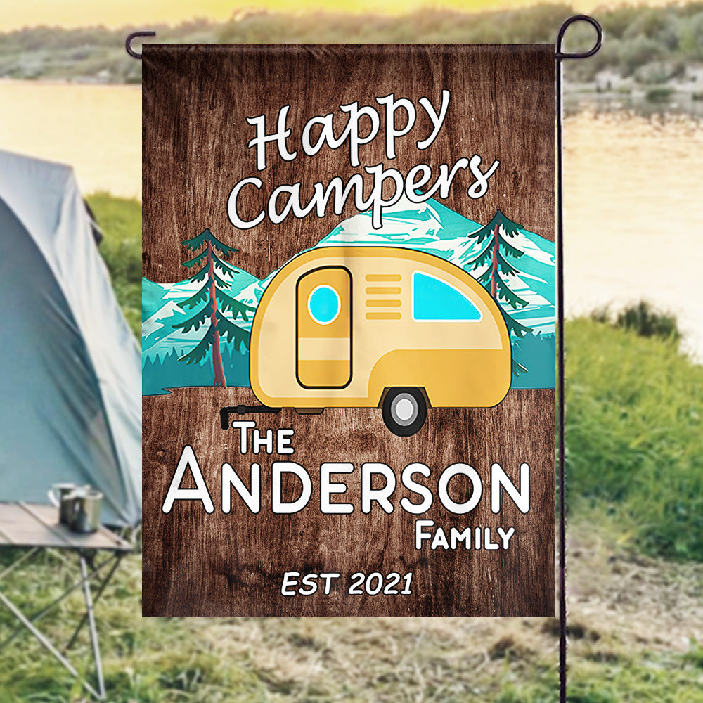 Happy Campers - Personalized Flag.