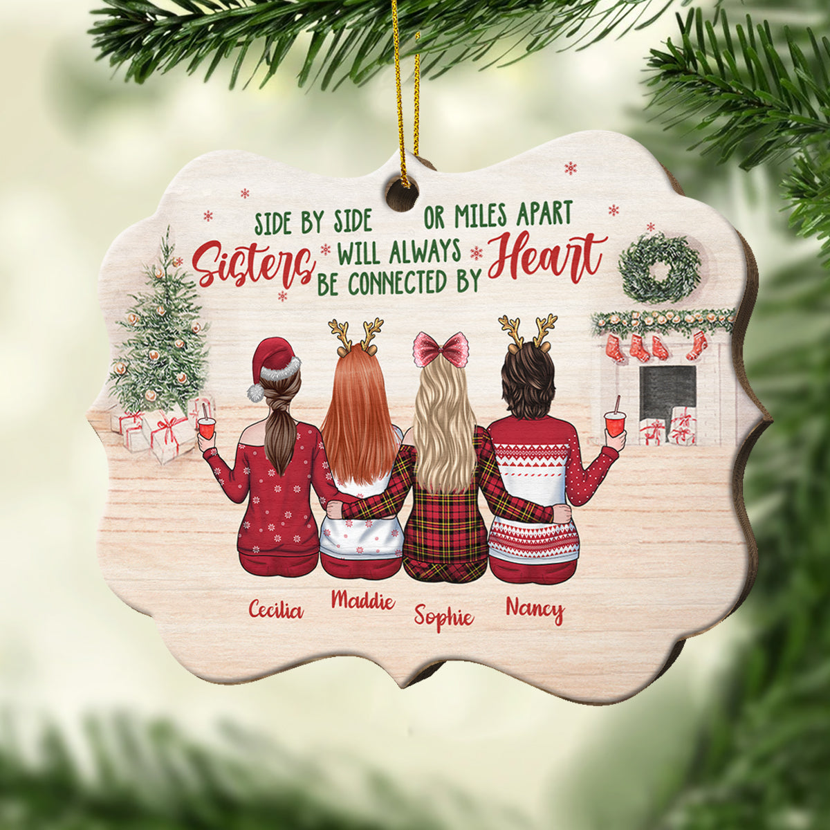 Because Of You I Laugh A Little Harder, Cry A Little Less And Smile A Lot More - Personalized Shaped Ornament.