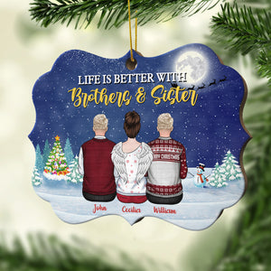 Life Is Better With Family - Personalized Shaped Ornament.