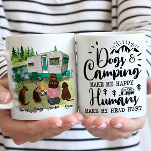 Dogs & Camping Make Me Happy - Personalized Mug.