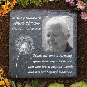 Vous êtes aimé au-delà des mots - Pierre commémorative personnalisée - Télécharger une image, un cadeau commémoratif, un cadeau de condoléances
