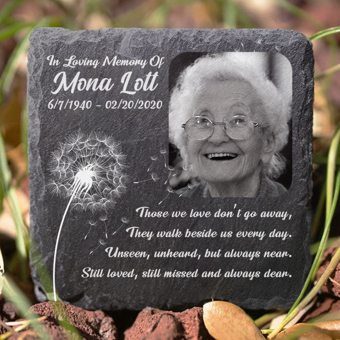 Invisible, inaudible, mais toujours proche - Pierre commémorative personnalisée - Télécharger une image, un cadeau commémoratif, un cadeau de condoléances