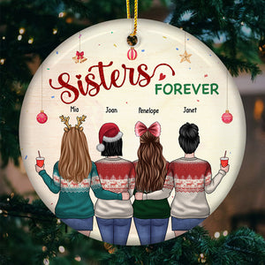 Nous sommes les meilleurs amis pour toujours - Ornement personnalisé Bestie - Forme ronde en céramique - Cadeau de Noël pour les meilleures amies, BFF, sœurs