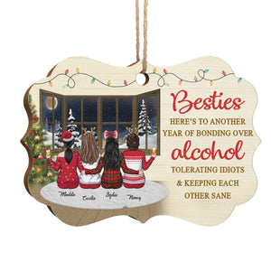 Sisters By Heart - Personalized Custom Benelux Shaped Wood Christmas Ornament - Gift For Bestie, Best Friend, Sister, Birthday Gift For Bestie And Friend, Christmas New Arrival Gift