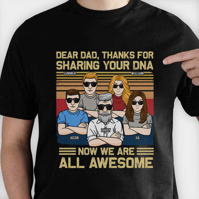 Merci d'avoir partagé votre ADN - T-shirt unisexe personnalisé - Cadeau pour papa