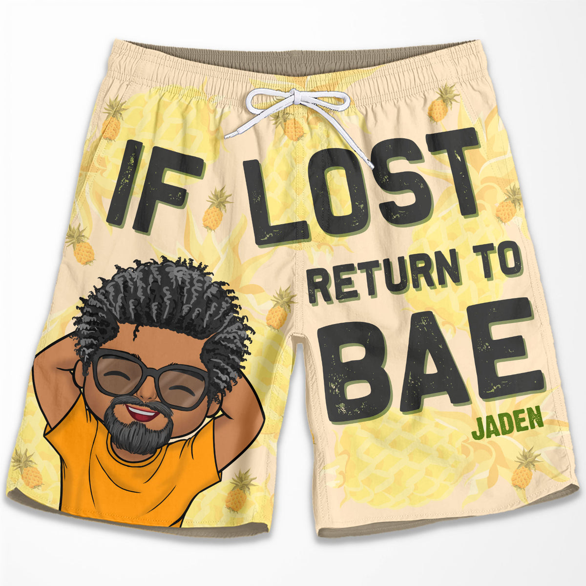 Si tu es perdu, reviens voir mon chéri ! Short de plage personnalisé pour couple ! Cadeau pour couple, mari et femme