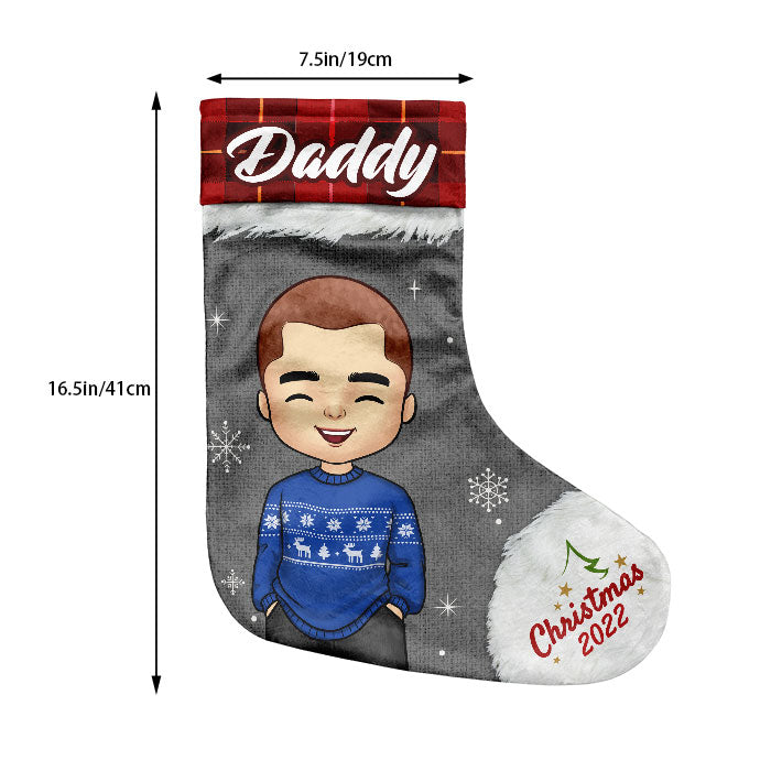 Entrez dans l'esprit de Noël - Chaussette de Noël personnalisée - Cadeau pour la famille, cadeau de Noël