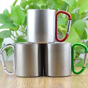 Happy Campers - Mug de camping personnalisé avec mousqueton - Cadeau pour les amateurs de camping