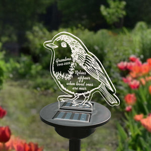 Robins Appear When Loved Ones Are Near - Personalized Memorial Garden Solar Light - Memorial Gift, Sympathy Gift