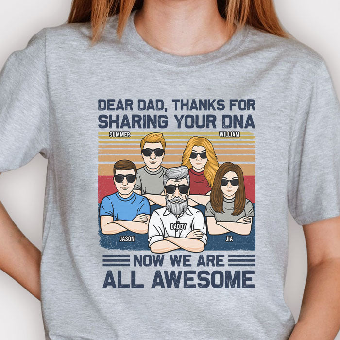 Merci d'avoir partagé votre ADN - T-shirt unisexe personnalisé - Cadeau pour papa